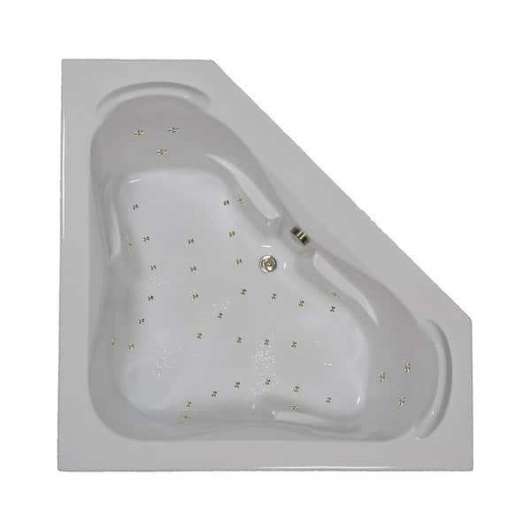 Comfortflo 60 in. Corner Drop-in Air Bathtub in Bone