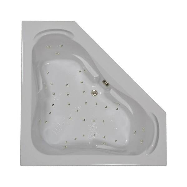 Comfortflo 60 in. Corner Drop-in Air Bathtub in Sterling Silver