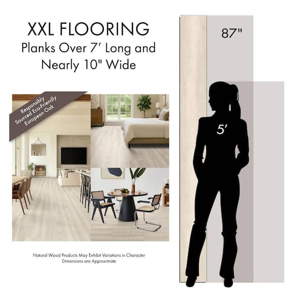 Seacrest Sunsip XXL 30 MIL x 9 in. x 87 in. Waterproof Click Clock Hybrid Rigid Core Vinyl Flooring (32.40 sq.ft./Case)