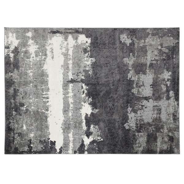 Home Decorators Collection Brome Gray 6 ft. 7 in. X 9 ft. 2 in. Abstract Polypropylene Area Rug