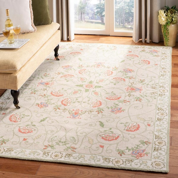 Chelsea Beige/Green 6 ft. x 9 ft. Border Area Rug