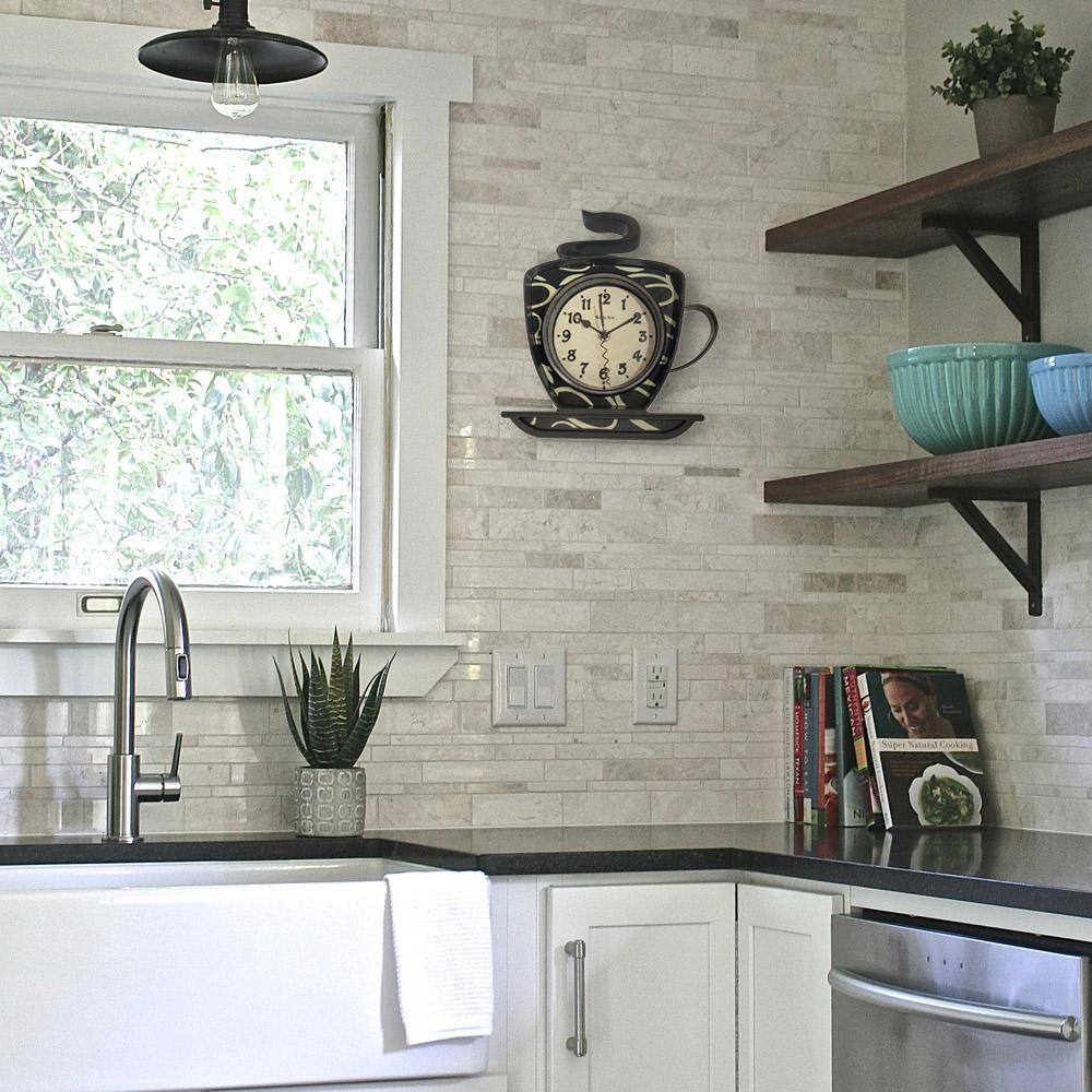 Coffee 3D DIY Size Adjustable Wall  Clock Modern Design Kitchen Office Decor 