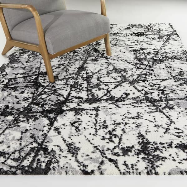 Lydia White 8 ft. x 10 ft. Abstract Area Rug