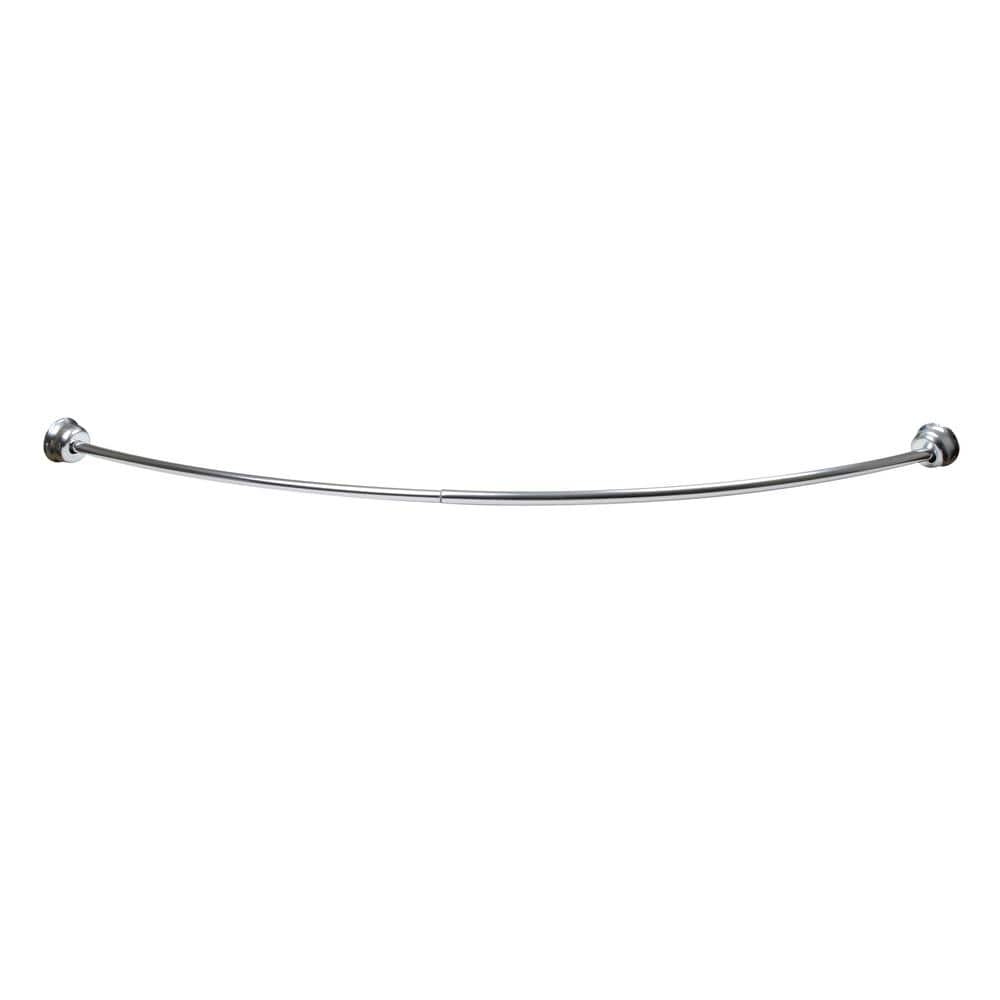 Adjustable Chrome Aluminum Curved Shower Rod, 45-72 Inches