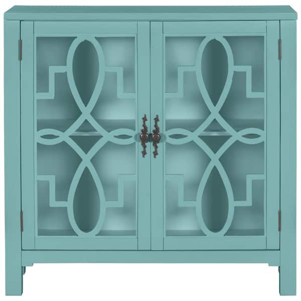 Tileon 36 in. W x 14 in. D x 35.7 in. H in Navy Green MDF Ready to Assemble Kitchen Cabinet with Solid Wood Frame and legs