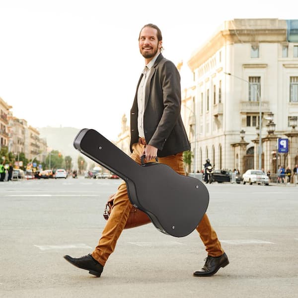 Acoustic Guitar Hard Case 43. 41 in. Gourd-Shaped Guitar Hard Case Briefcase for 39-41 in. Acoustic Guitar