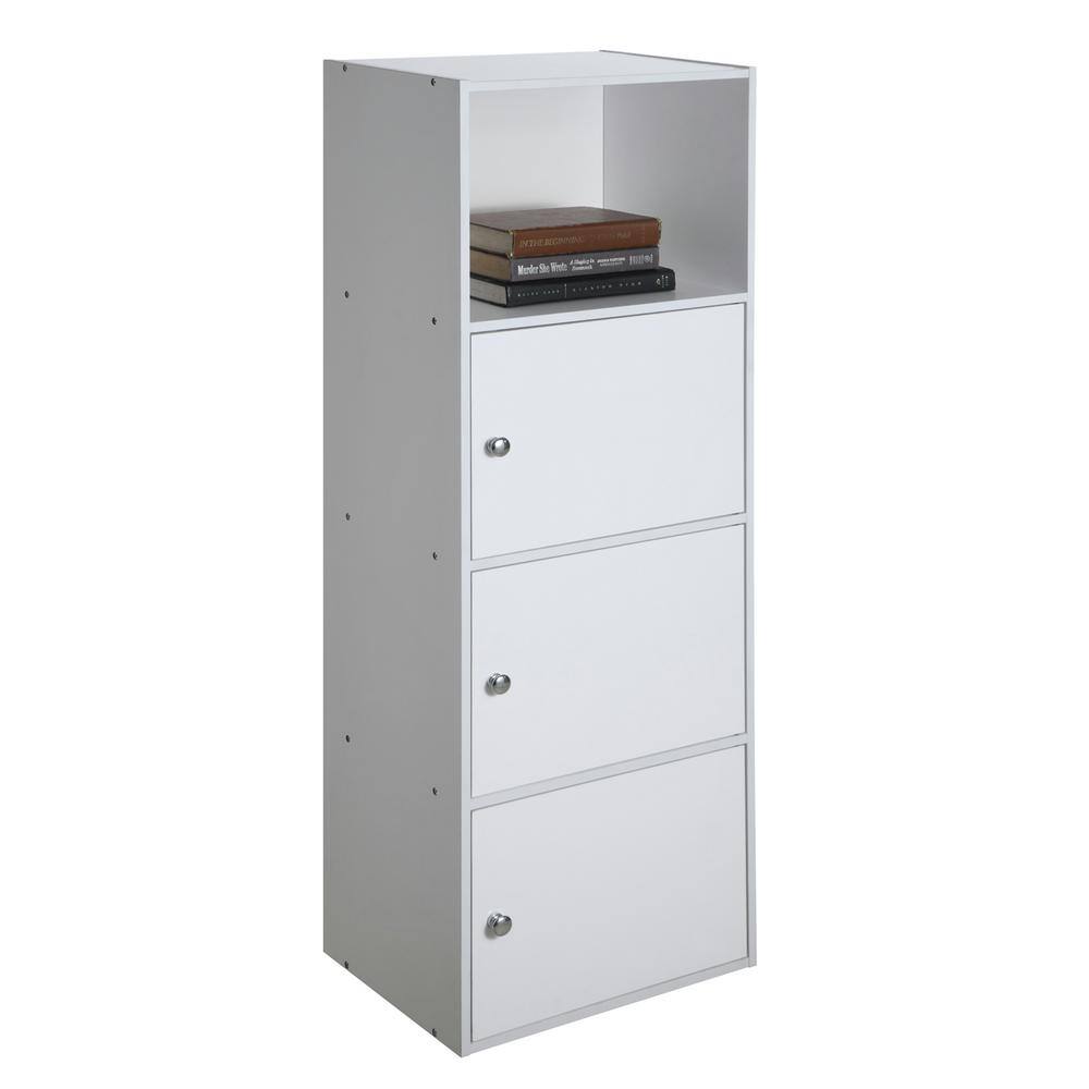 White 47" Tall 3-Door Office Storage Cabinet