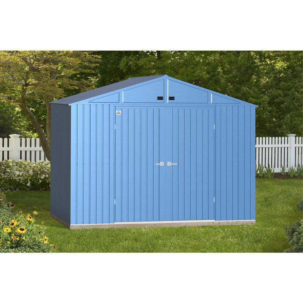 10 ft. x 8 ft. Blue Grey Galvanized Steel Storage Shed