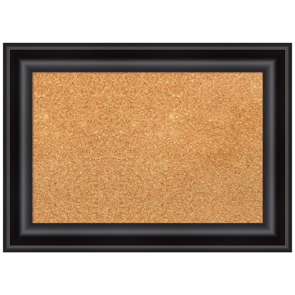 Amanti Art Black Framed Natural Cork Bulletin Board