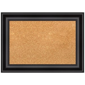 Grand Black 21.88 in. x 15.88 in. Narrow Framed Corkboard Memo Board