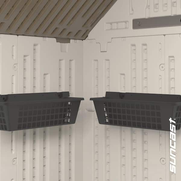Suncast 25 in. Plastic Storage Shed Basket Accessory Kit (2-Pack)