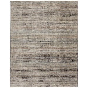 7 X 10 Gray and Ivory Abstract Area Rug