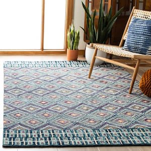 Aspen Blue/Red 5 ft. x 8 ft. Geometric Area Rug