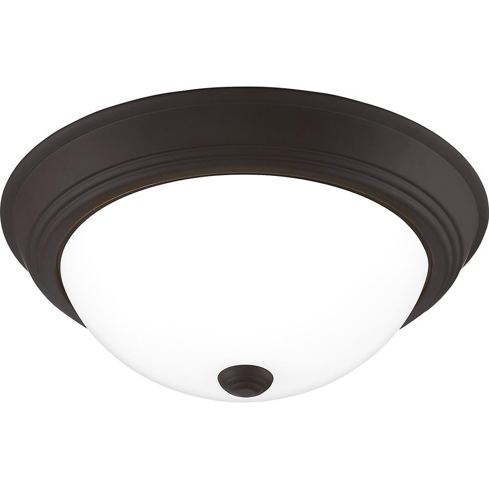 Erwin 13'' Bronze and Glass Flush Mount Ceiling Light