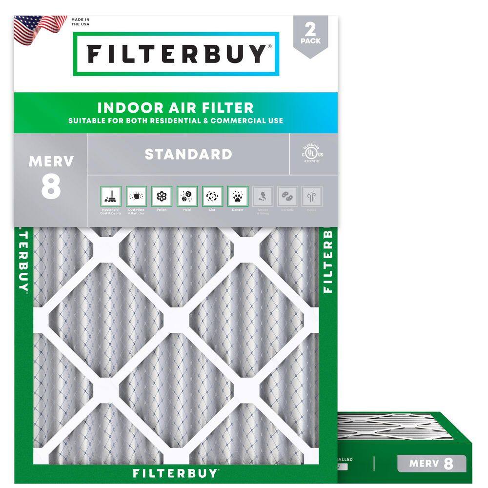 20 in. x 21.5 in. x 2 in. MERV 8 (FPR 5) Dust Defense Pleated HVAC AC Furnace Air Filters Replacement (2-Pack) price history on PriceWatchPro