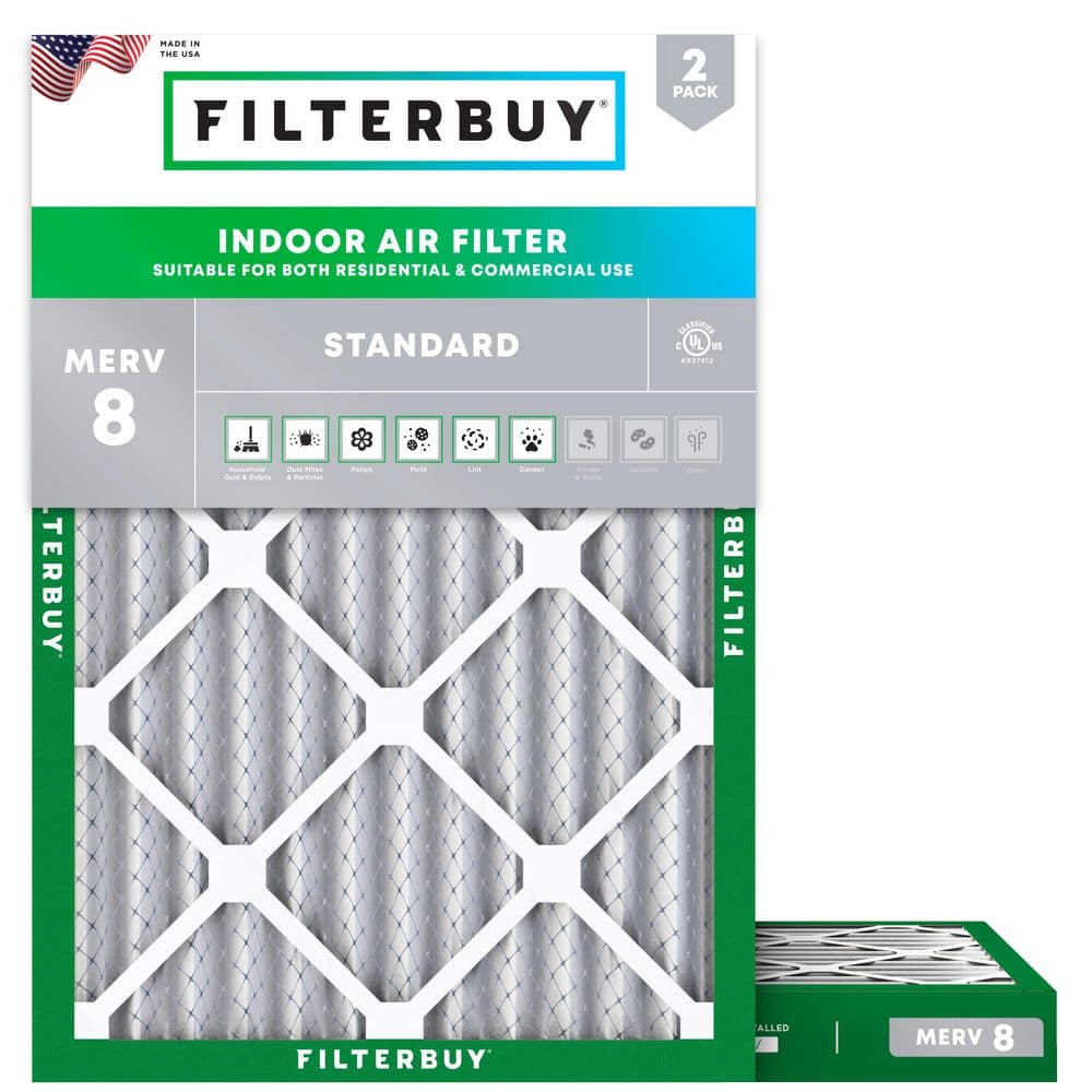21 in. x 23.25 in. x 2 in. MERV 8 (FPR 5) Dust Defense Pleated HVAC AC Furnace Air Filters Replacement (2-Pack) price history on PriceWatchPro