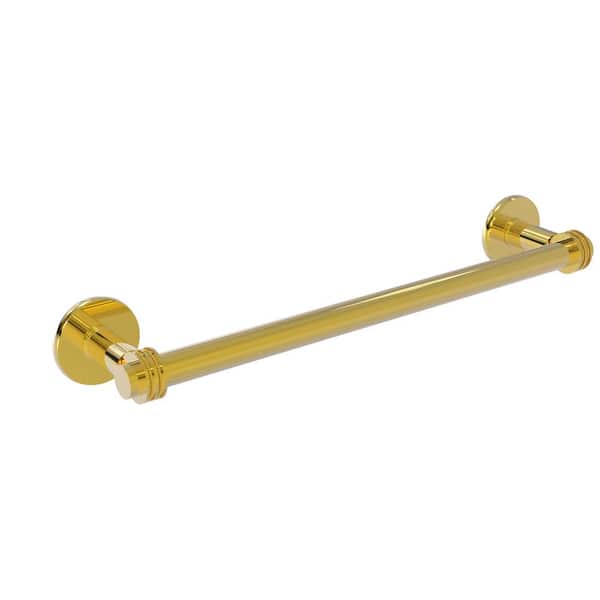 Allied Brass Continental Collection 24 in. Towel Bar with Dotted Detail in Polished Brass