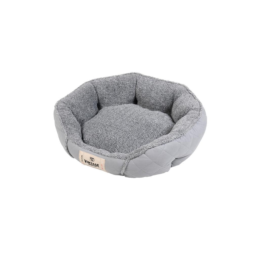 Happy Tails Small 24x20 Microsued Pet Bed Gray 39216 The Home Depot