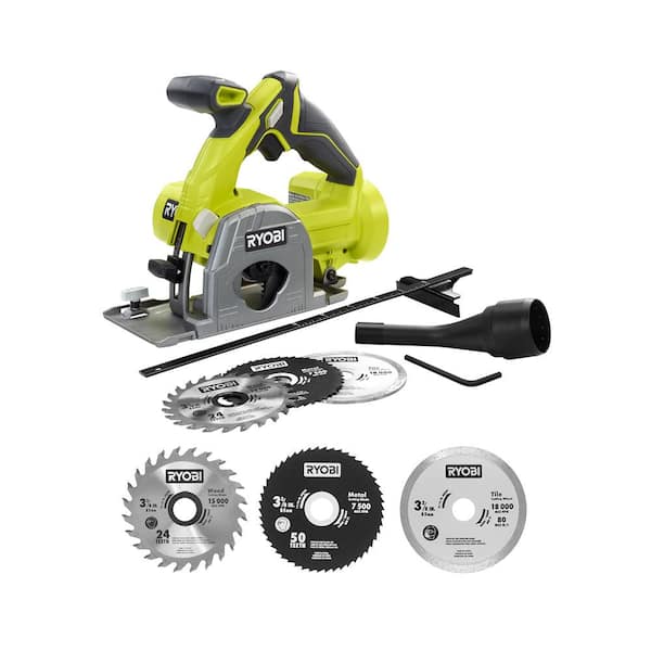 RYOBI ONE+ 18V Cordless Multi-Material Saw (Tool Only) with Extra 3-3/8 in. Multi-Material Saw Replacement Blade Set (3-Pack)