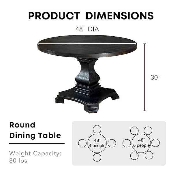 Table Seating Capacity Dining Table Round Size Round Dining Height