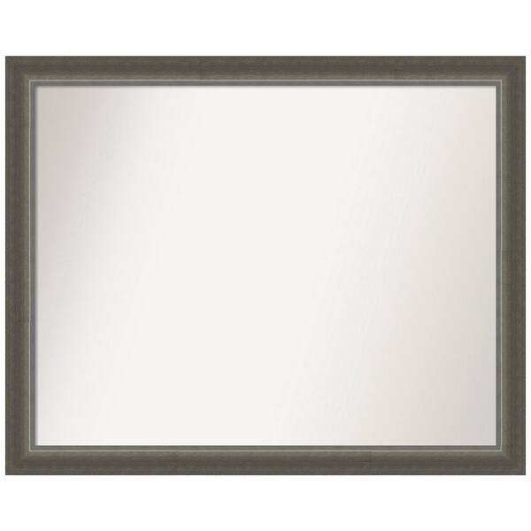 Amanti Art Domus Dark Silver 31 in. W x 25 in. H Non-Beveled Wood Bathroom Wall Mirror in Silver