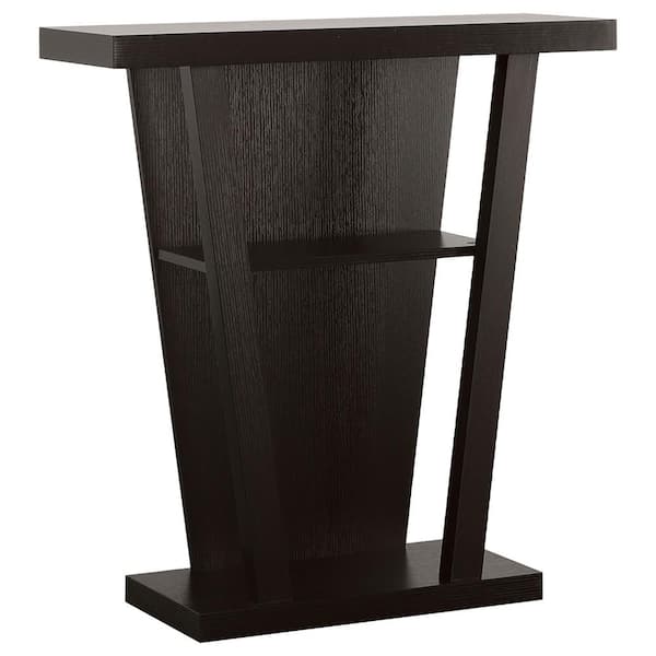 Coaster 32 in. Cappuccino Standard Rectangle Wood Console Table with Storage