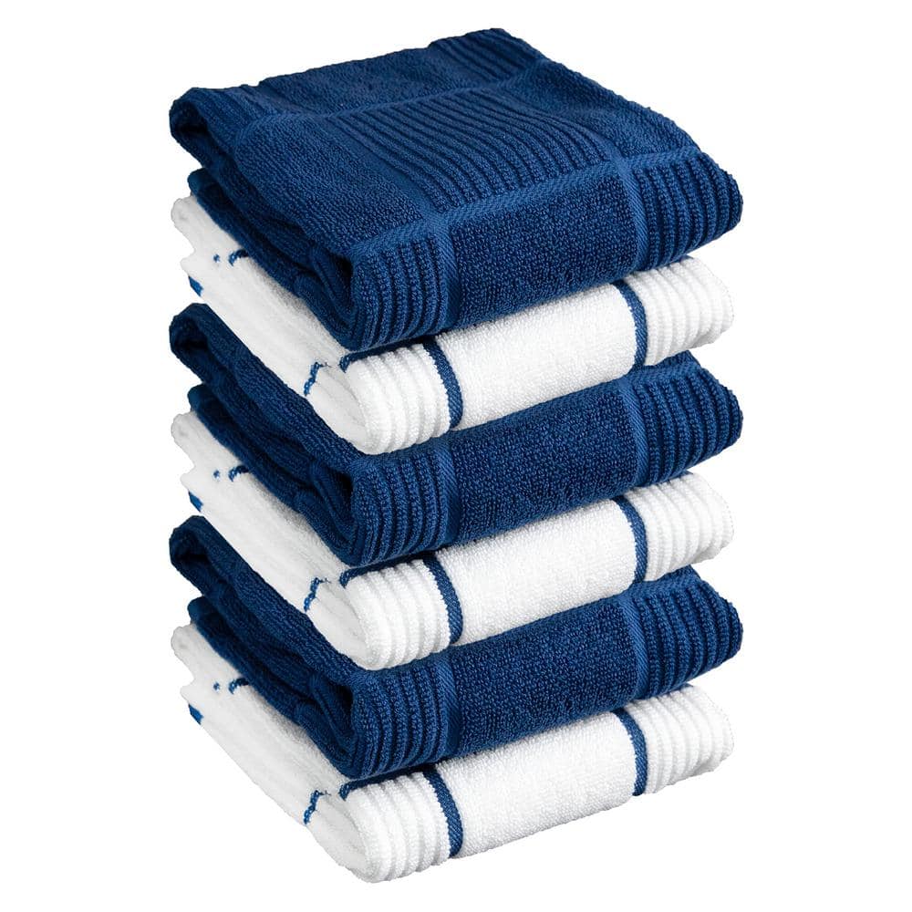 French Cotton Kitchen towel - blue check - Three Bales Home Supply