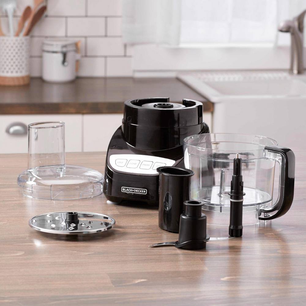 Black 8-Cup Food Processor with Stainless Steel Blade