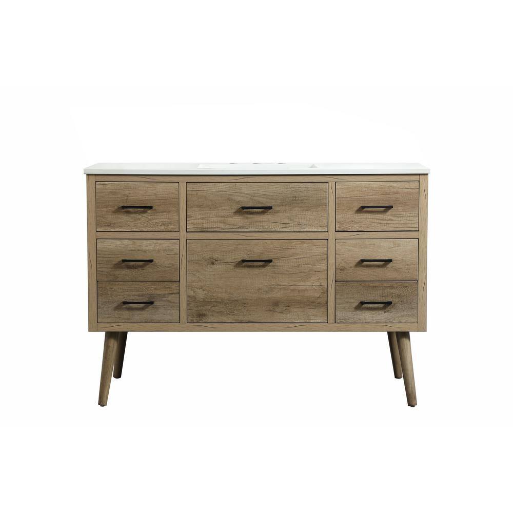 Timeless Home 48 in. W x 22 in. D x 33.5 in. H Bath Vanity in Natural Oak w