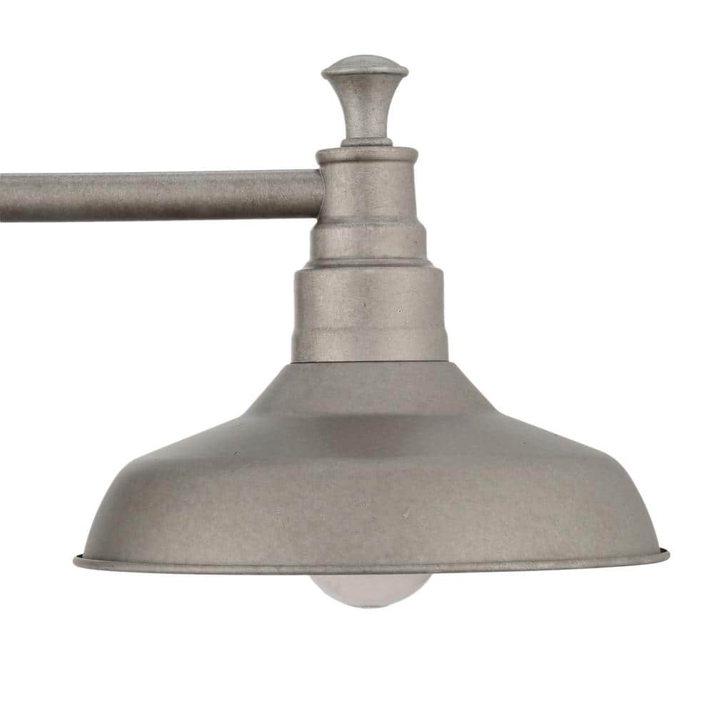 Kimball Galvanized Steel 3-Light Bathroom Vanity Fixture