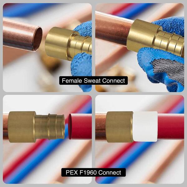 The Plumber's Choice 1/2 in. x 1/2 in. Brass Female Sweat x Pex