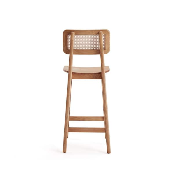 Versailles 40.16 in. Nature Ash Wood Counter Height Bar Stool