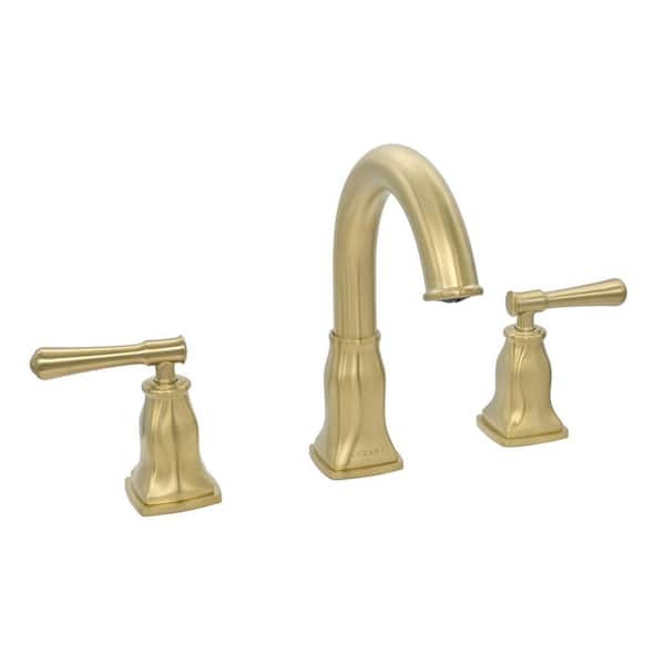 Aurora 2-Handle 8" Widespread Bathroom Faucet in Champagne Gold