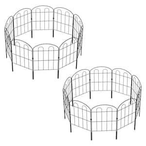 24 in. H x 13 in. W Rustproof Metal Arched Double Gate Fence 20-Piece Set