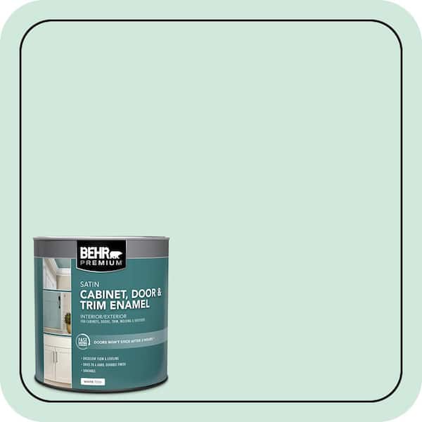 1 qt. #M420-2 Green Aqua Satin Enamel Interior/Exterior Cabinet, Door & Trim Paint