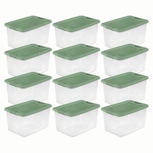 64-Qt. Plastic Storage Container Tote 12 Pack
