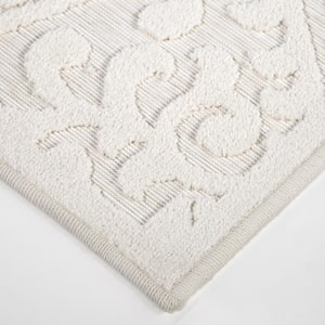 Bluebonnets Off-White 4 ft. x 6 ft. Indoor/Outdoor Area Rug