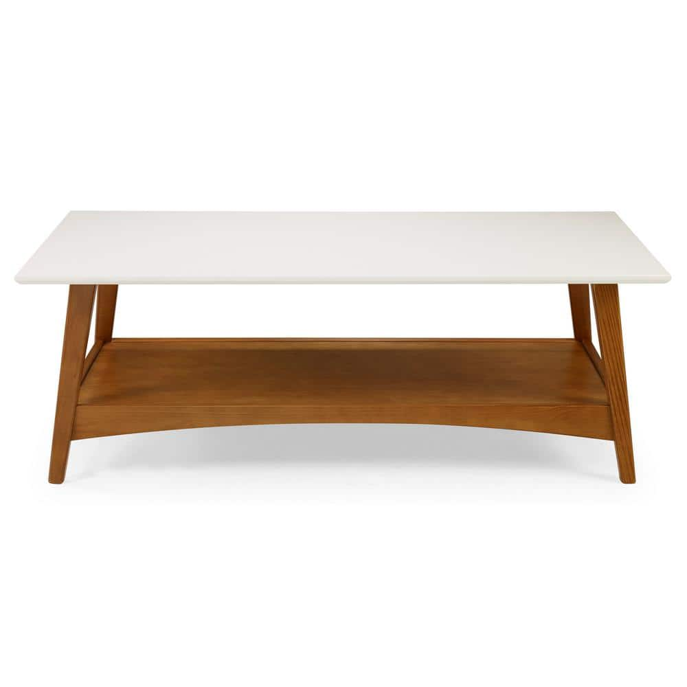 Camaflexi Mid Century Modern 48 in. White Castanho Rectangle MDF