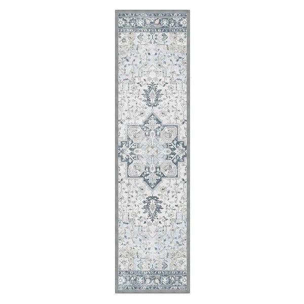 Unbranded Blue 8 in. x 30 in. Polyester Stair Tread Cover (Set of 15)