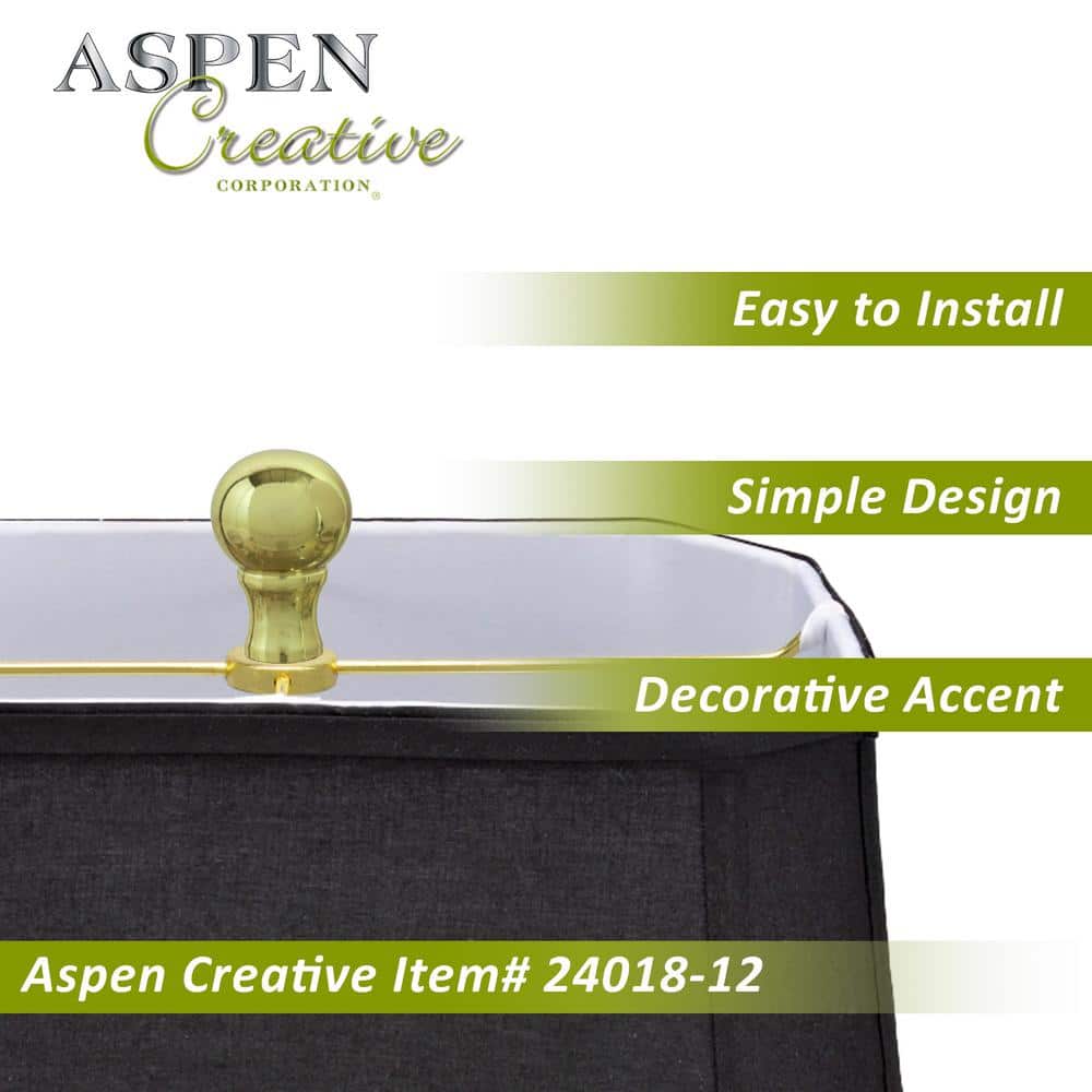 Brass Plated Steel Lamp Finial Set of 2