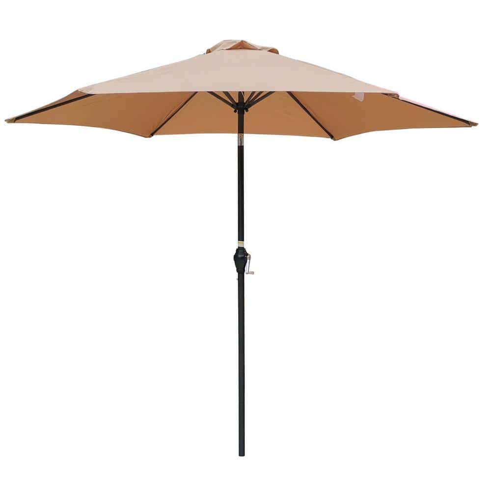 9 ft. Metal Market Patio Tilt Umbrella with Push Button in Brown price history on PriceWatchPro
