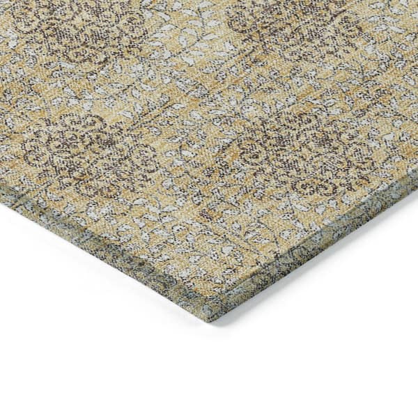 Chantille Machine Washable Indoor/Outdoor Abstract ACN1856 Gold 9 ft. x 12 ft. Accent Rug