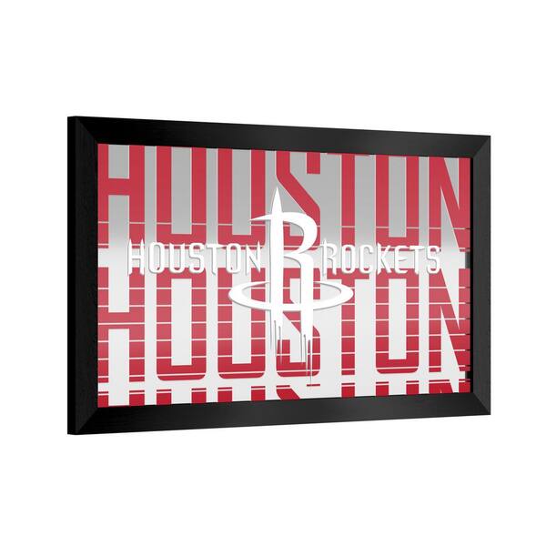 Houston Rockets City 26 in. W x 15 in. H Wood Black Framed Mirror