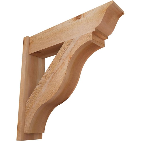 Ekena Millwork 8 in. x 32 in. x 32 in. Western Red Cedar Fuston Traditional Rough Sawn Outlooker