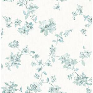 Cyrus Teal Floral Paper Strippable Roll (Covers 56.4 sq. ft.)