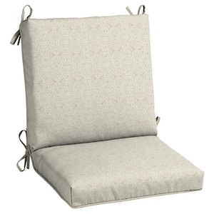 20 in. x 17 in. CushionGuard One Piece Mid Back Outdoor Dining Chair Cushion in Allison Trellis