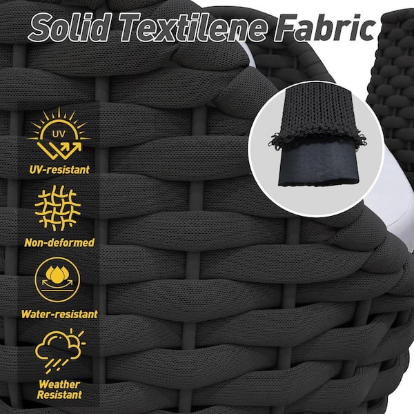 TWT Bird's Nest 4-Piece Dark Gray Aluminum Waterproof Hand-Woven
