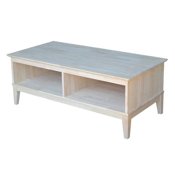 International Concepts Shaker Unfinished Divided Coffee Table