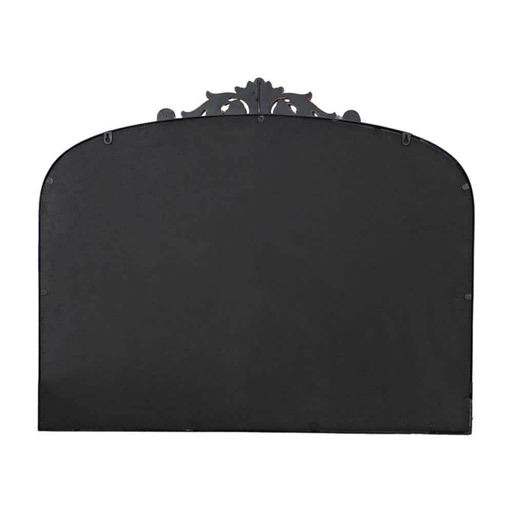 Baroque Inspired Black Wood Frame Rectangular Mirror 40"x31"