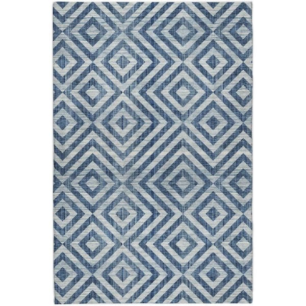 Dream Shag Premium Machine Washable Abstract ADS733 Navy 10 ft. x 14 ft. Area Rug